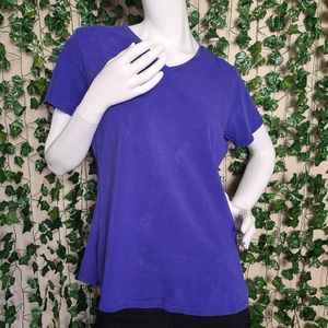 Champion Women's Deep Purple Cotton Casual Athleisure Short Sleeves Shirt